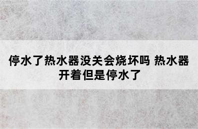 停水了热水器没关会烧坏吗 热水器开着但是停水了